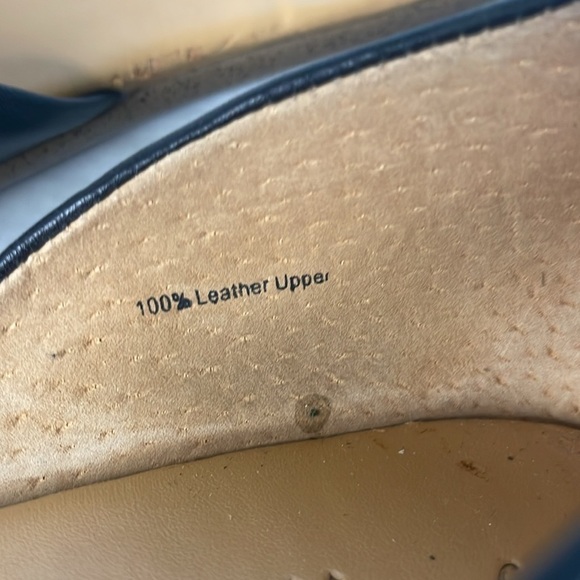 J Crew Morgan Leather D'orsay Black and Tan Color Block Peep Toe Flats Sandals - Picture 9 of 13